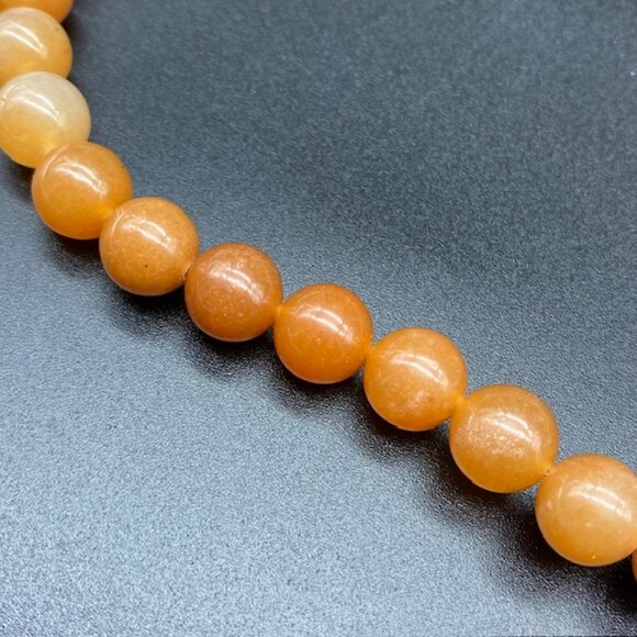 10mm Red Aventurine Genuine Natural Gemstone Bead Strand - Orange Tones - Picture 3 of 3